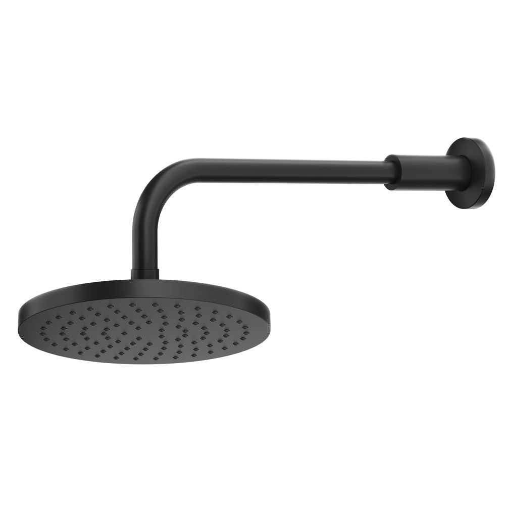 Methven Krome Overhead Shower Straight Arm 200mm Matte Black