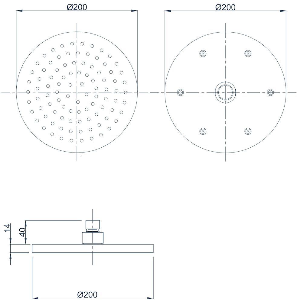 Methven KROME OVERHEAD SHOWER 200MM CHROME