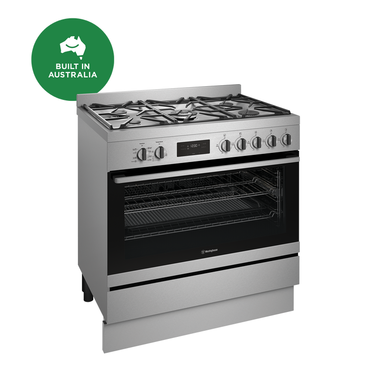 WESTINGHOUSE 90 CM FREESTANDING DUAL FUEL COOKER STAINLESS STEEL BUILT IN AUSTRALIA