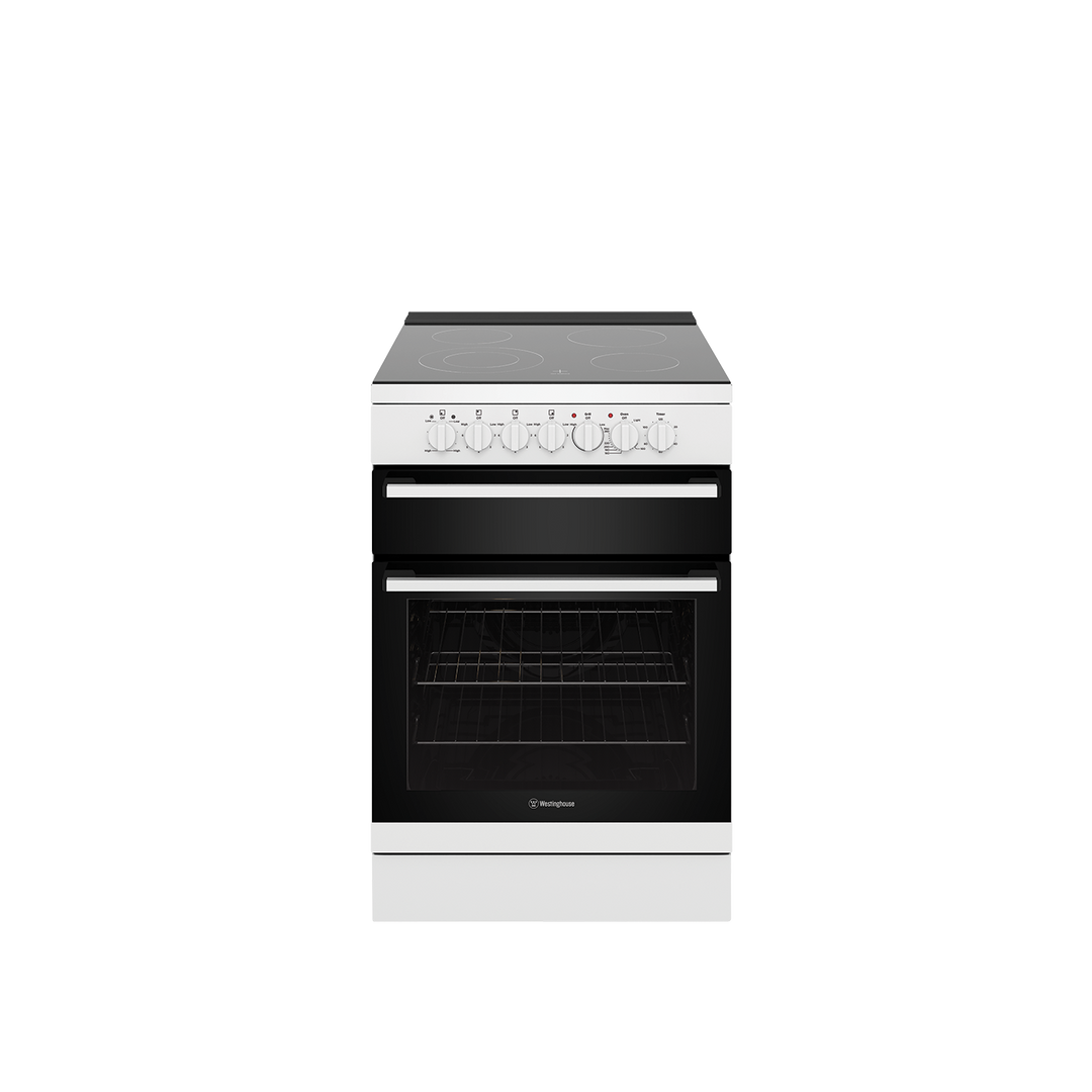 Westinghouse 60 cm Freestanding Electric Cooker Ceramic Glass Top & Separate Griller Built In Australia WFE642WC