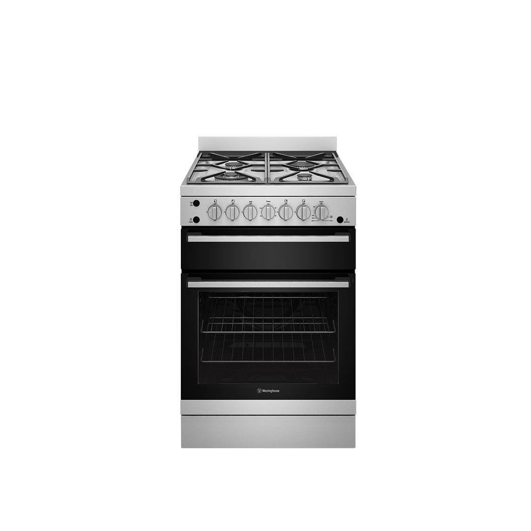 Westinghouse WFG612SCNG 60 cm Freestanding Gas Cooker Stainless Steel Fan Oven, Wok Built In Australia Natural Gas