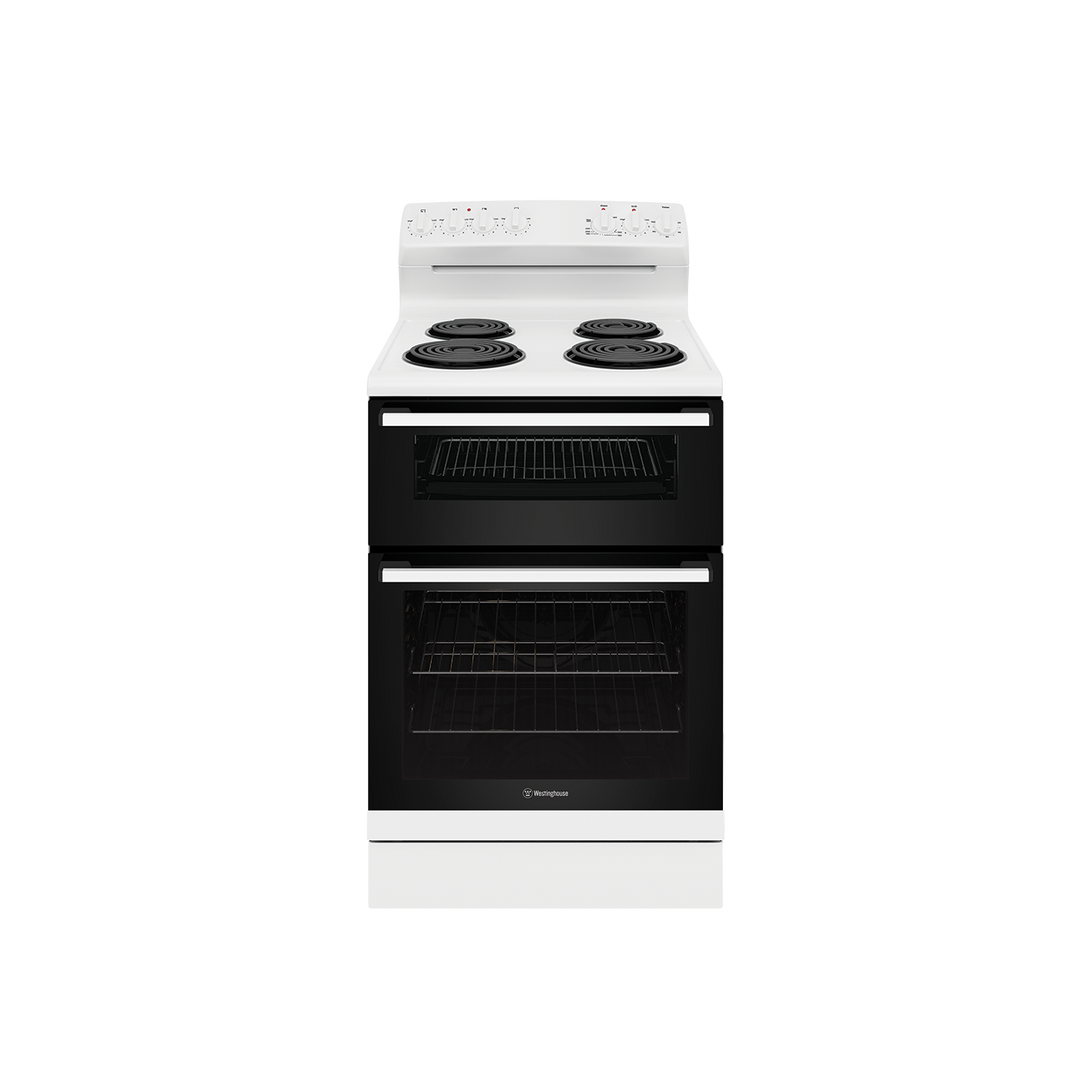 Westinghouse WLE622WC 60 cm Freestanding Electric Cooker Solid Plates & Separate Griller Built In Australia