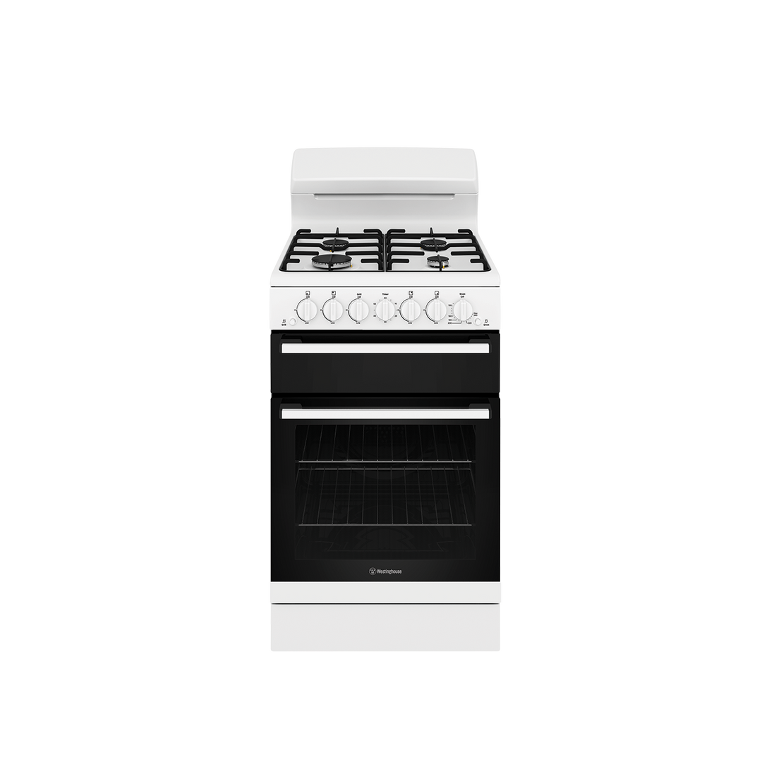 Westinghouse WLG510WCLP 54 cm Freestanding Gas Cooker Separate Griller & Manual Ignition Built In Australia Lp Gas