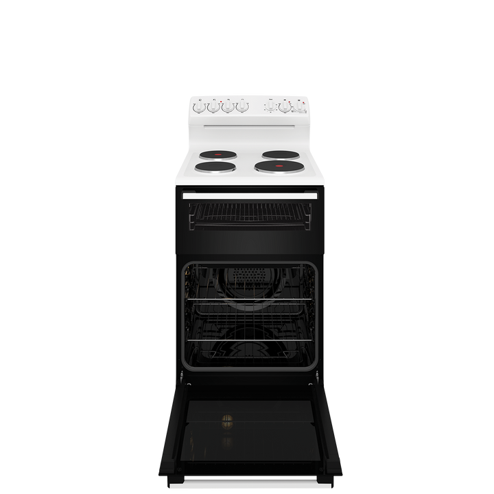 WESTINGHOUSE 54 CM FREESTANDING ELECTRIC COOKER SOLID ELEMENTS FAN FORCED OVEN & SEPARATE GRILLER BUILT IN AUSTRALIA