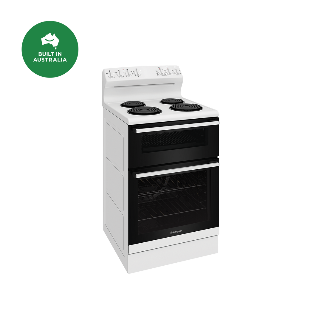 WESTINGHOUSE 60 CM FREESTANDING ELECTRIC COOKER SOLID PLATES & SEPARATE GRILLER BUILT IN AUSTRALIA
