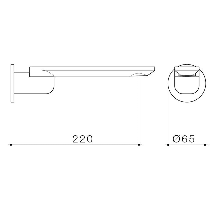Caroma Urbane II 220mm Bath Swivel Outlet - Round Cover Plate - Brushed Nickel