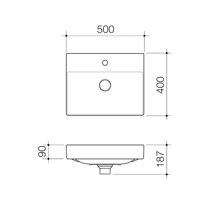 Caroma Urbane II Wall Basin (1 Tap Hole)