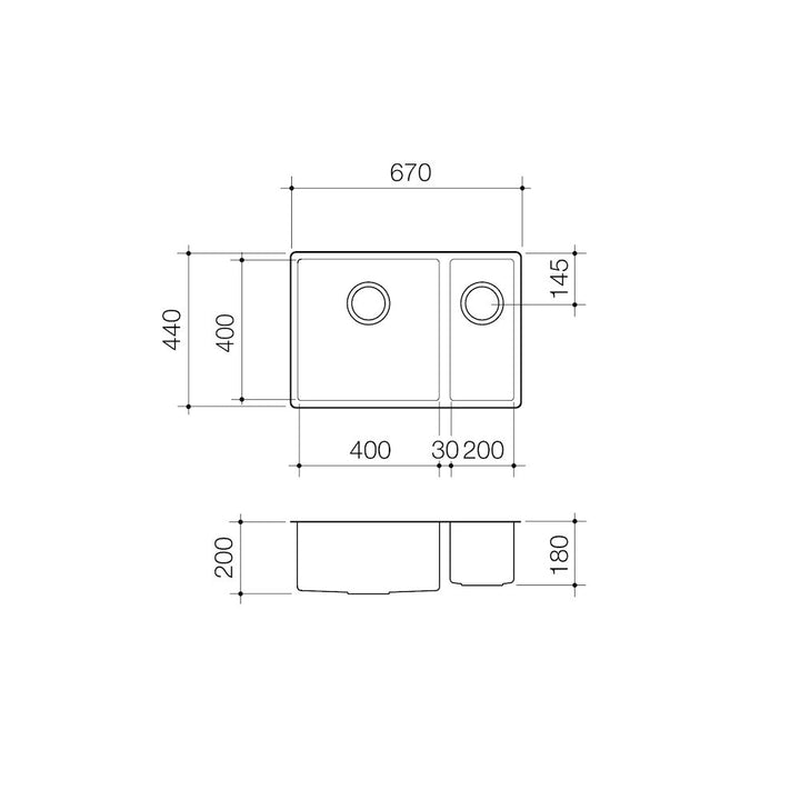 Clark Prism 1.5 Left Hand Bowl Undermount/Overmount