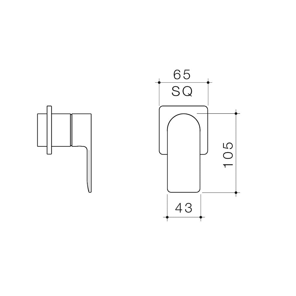 Caroma Urbane II Bath / Shower Trim Kit - Square Cover Plate - Brushed Nickel