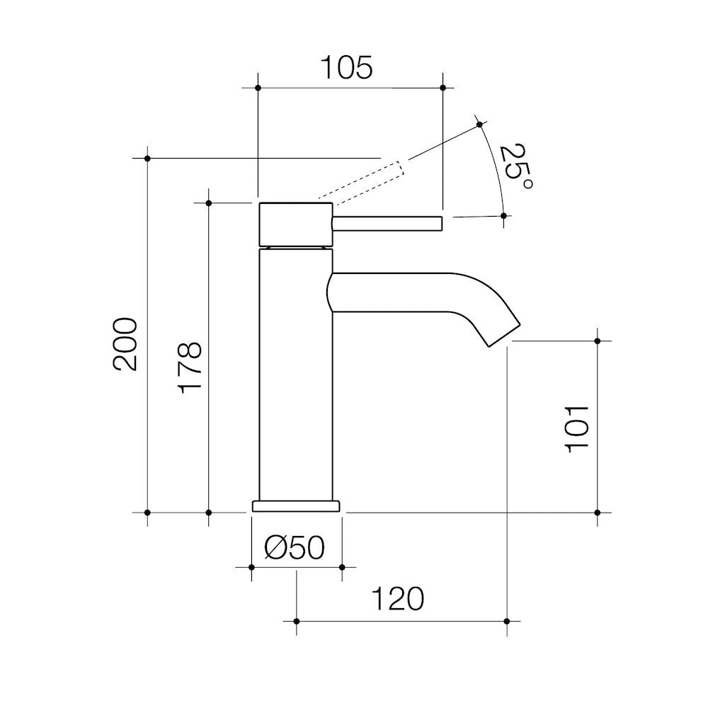 Caroma Liano II Basin Mixer - Brushed Nickel