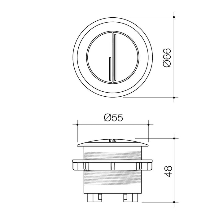 Caroma Urbane II Wall Faced Close Coupled Flush Button - Brushed Nickel