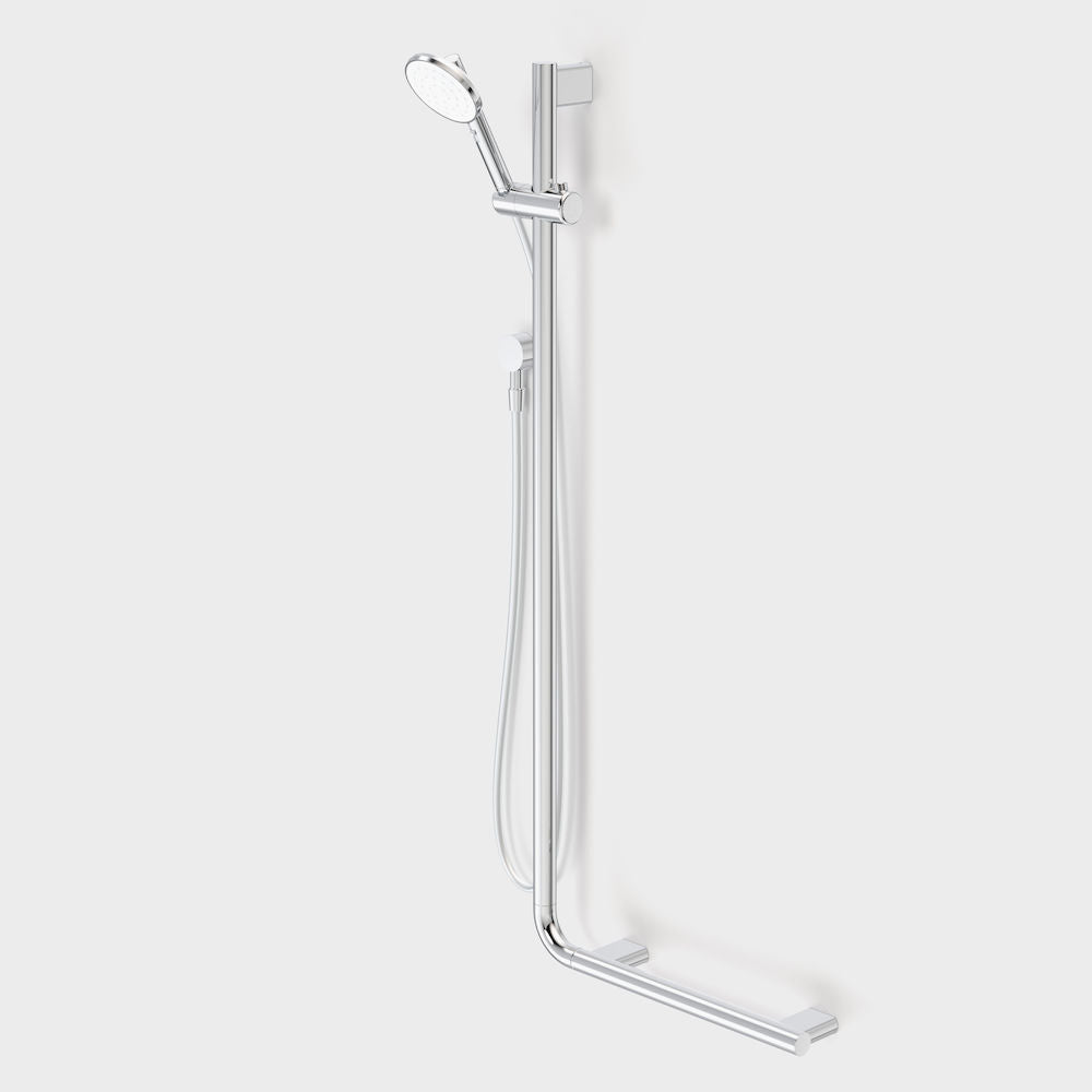 Caroma Opal Support VJet Shower with 90 Degree Rail - Left and Right - Chrome