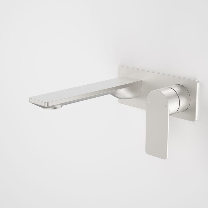 Caroma Urbane II 180mm Wall Basin / Bath Mixer Rectangular Cover Plate Brushed Nickel Lead Free