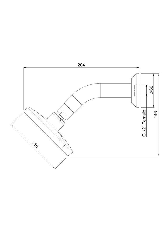 Methven Kiri MK2 Low Flow Wall Shower on Modern Arm Matte Black