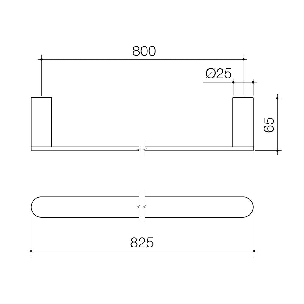 Caroma Urbane II 825mm Single Towel Rail – Gunmetal