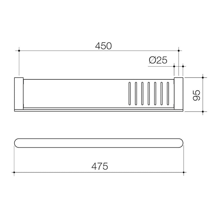 Caroma Urbane II Bathroom Shelf - Brushed Nickel