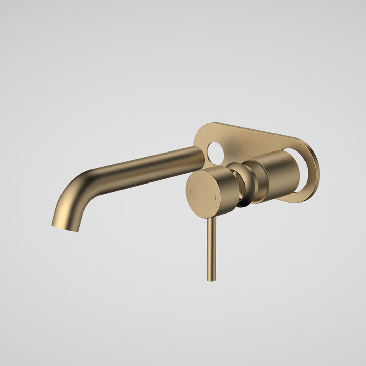Caroma Liano II 175mm Wall Basin / Bath Trim Kit - Rounded Cover Plate - Brushed Brass - Lead Free