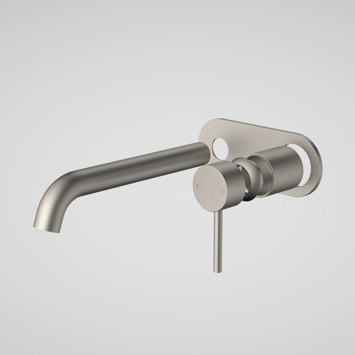 Caroma Liano II 210mm Wall Basin / Bath Trim Kit - Rounded Cover Plate - Brushed Nickel Lead Free