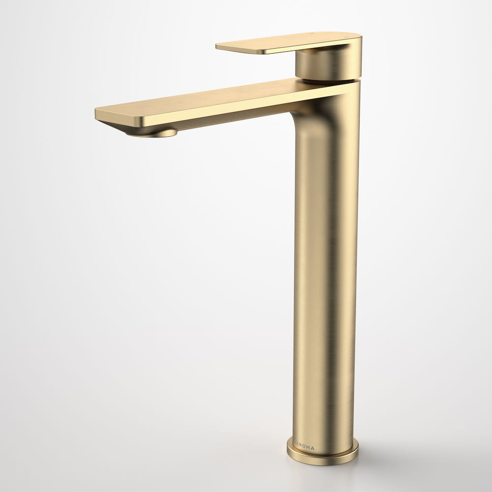 Caroma Urbane II Tower Basin Mixer Brushed Brass Lead Free