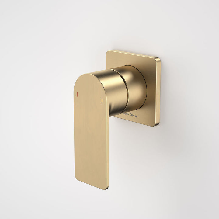 Caroma Urbane II Bath / Shower Mixer - Square Cover Plate - Brushed Brass