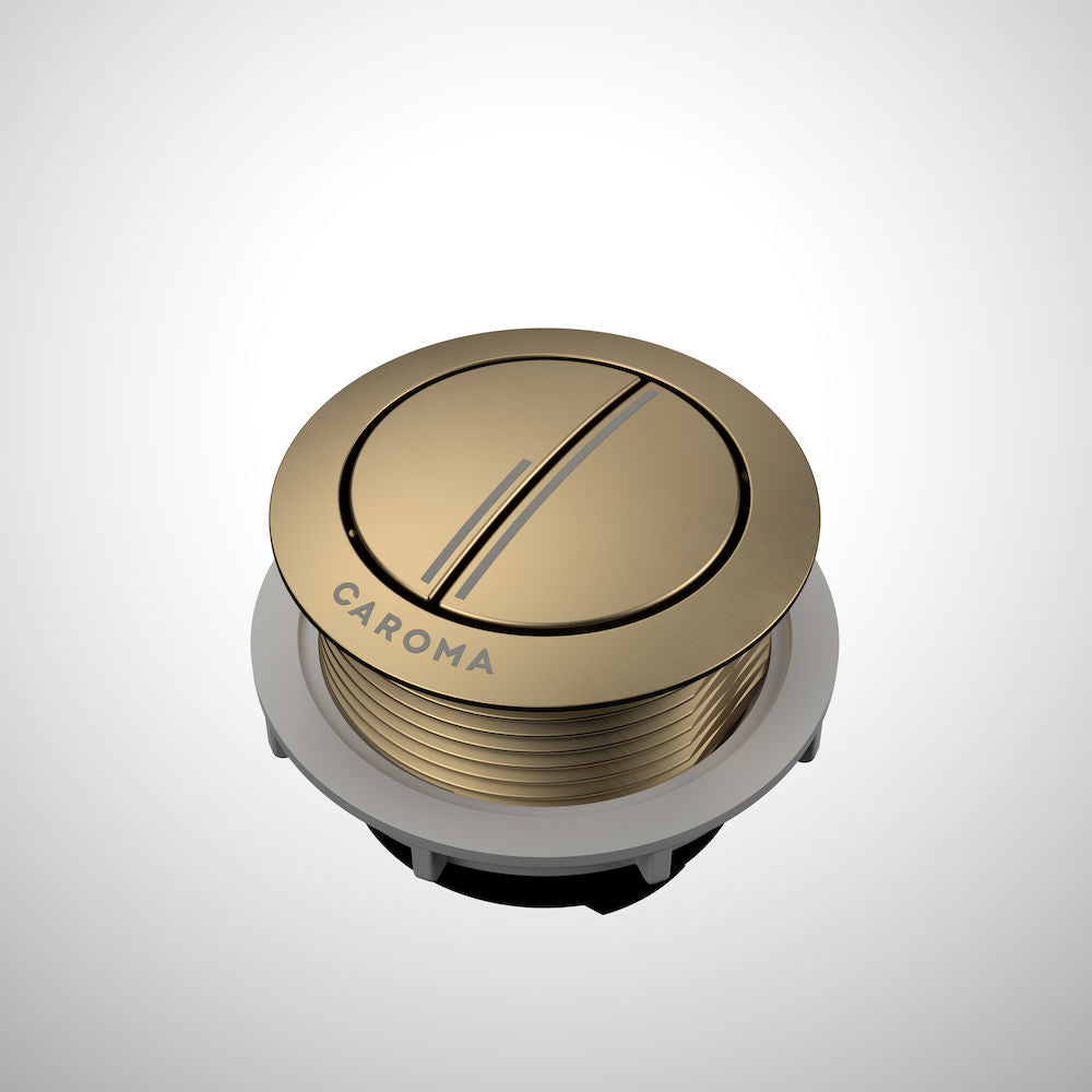 Caroma Urbane II Wall Faced Close Coupled Flush Button - Brushed Brass