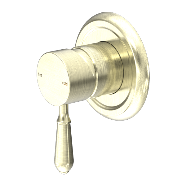 Nero York Shower Mixer With Metal Lever Aged Brass Aged Brass