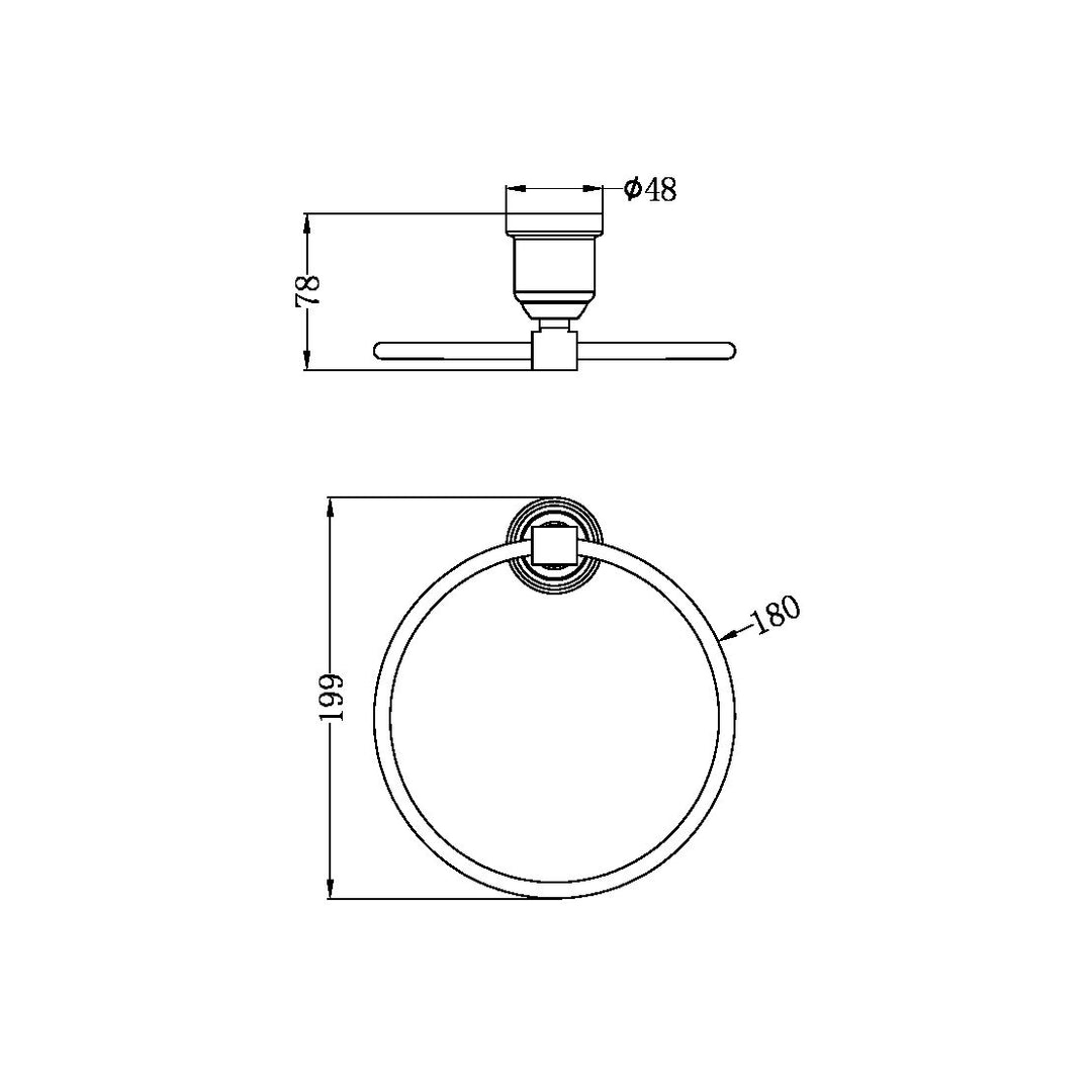 Nero York Towel Ring Aged Brass Aged Brass