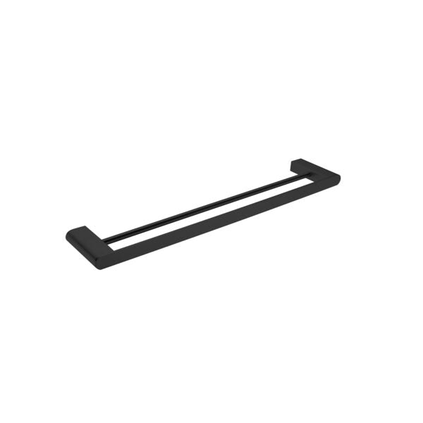 Nero Bianca Double Towel Rail 600mm Matte Black