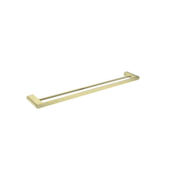 Nero Bianca Double Towel Rail 800mm Brushed Gold