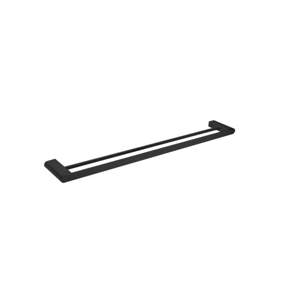 Nero Bianca Double Towel Rail 800mm Matte Black