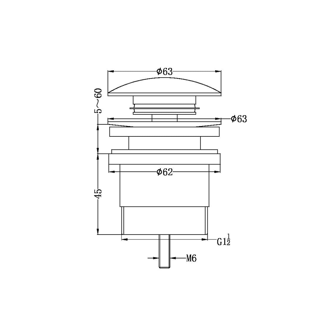 Nero Universal Pop Up Waste Graphite