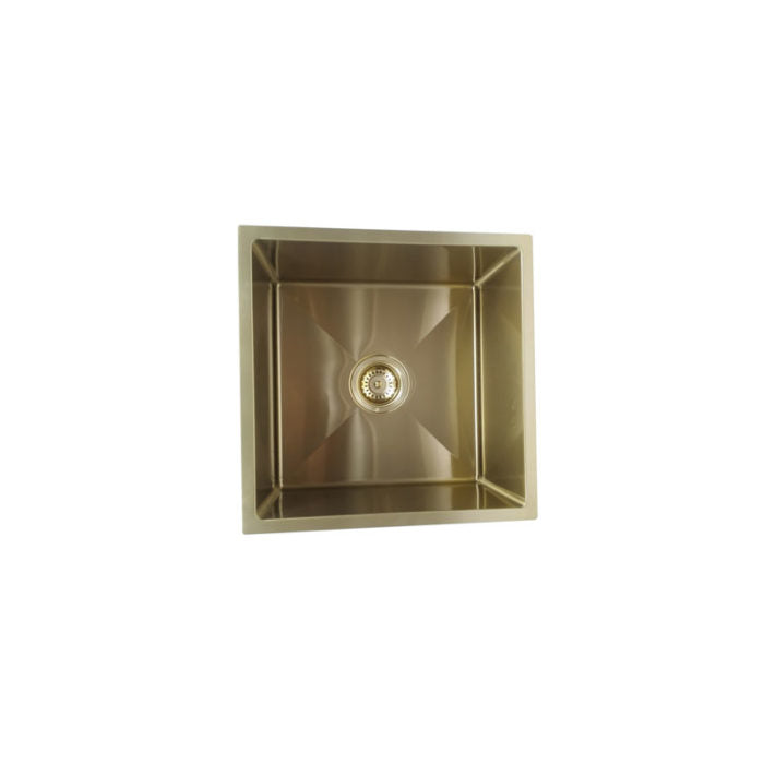 Bad Und Kuche Arcko Lux Under / Overmount Single Bowl Sink Brushed Gold