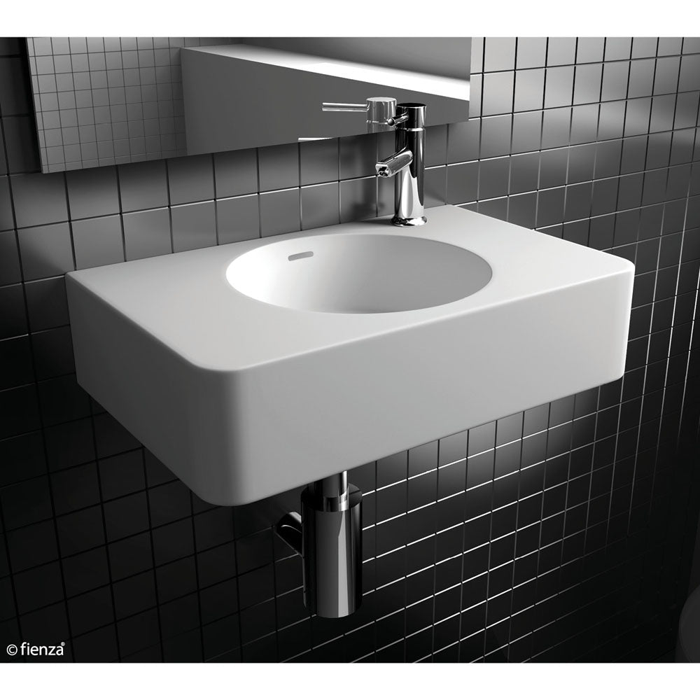 Fienza Encanto 470 Solid Surface Wall Hung Basin With Overflow 1 Tap Hole