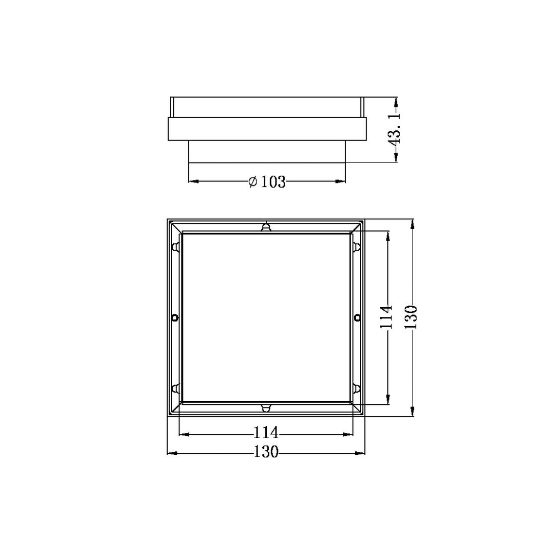 Nero Tile Insert Floor Waste 100mm Outlet Gun Metal