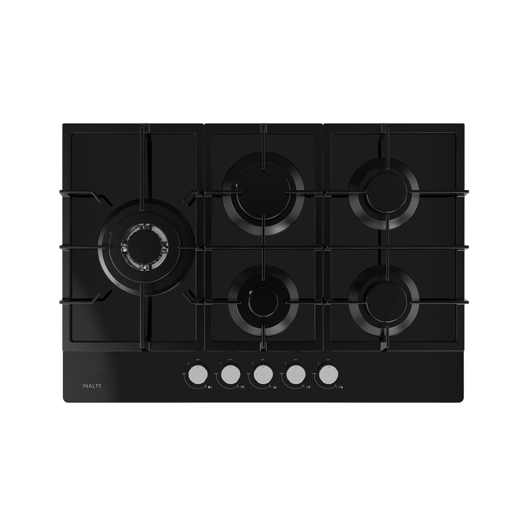 Inalto ICGG755W 75cm Gas on Glass Cooktop with Wok Burner