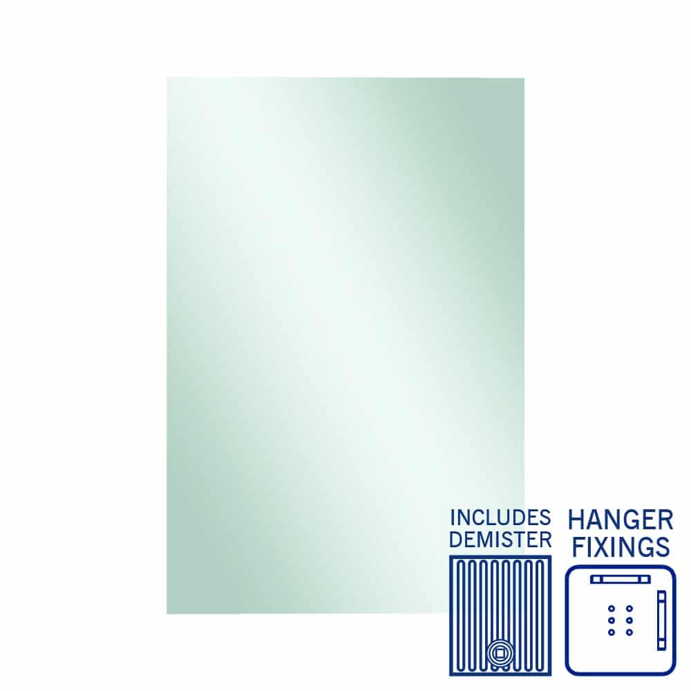 Jackson Rectangle Polished Edge Mirror - 1200x800mm with Hangers and Demister