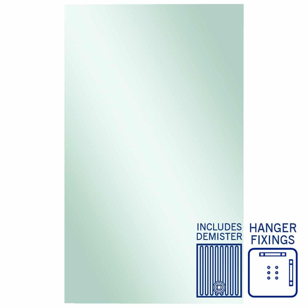 Jackson Rectangle Polished Edge Mirror - 1500x900mm with Hangers and Demister