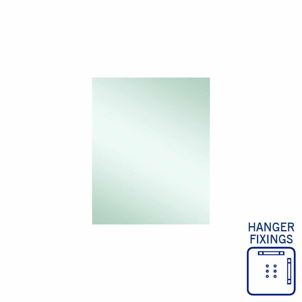 Jackson Rectangle Polished Edge Mirror - 600x750mm with Hangers