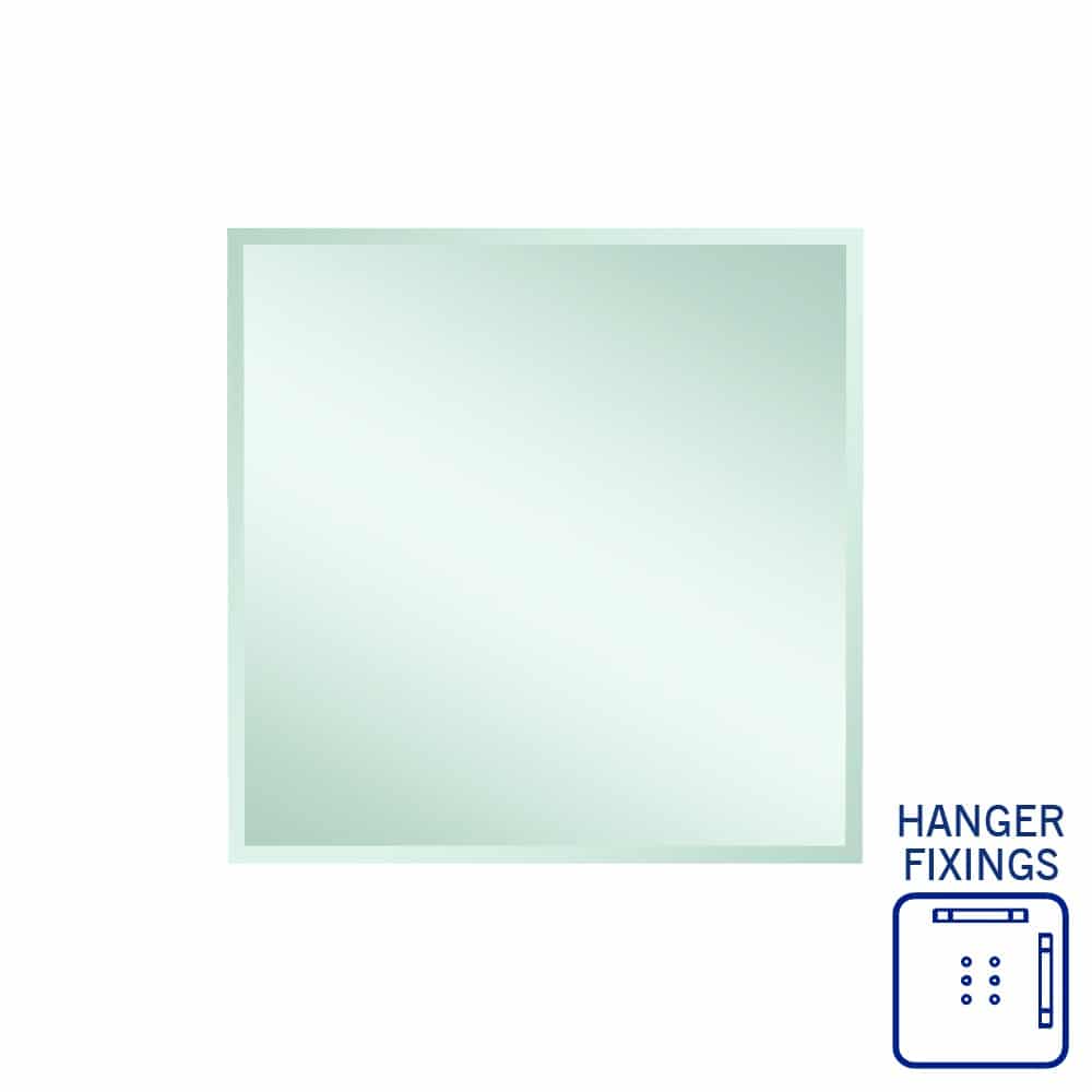 Montana Rectangle 25mm Bevel Edge Mirror - 900x900mm with Hangers