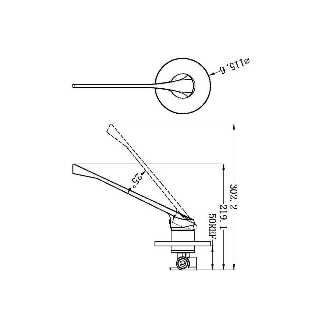 Nero Are Shower Mixer Extended Handle Chrome