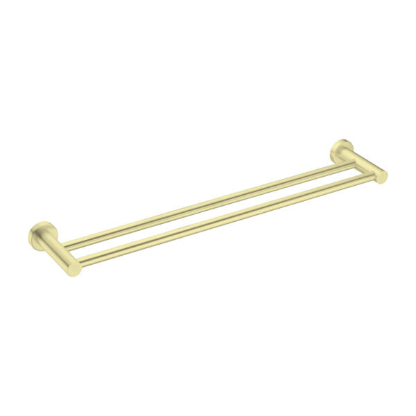 Nero Mecca Double Towel Rail 600mm Brushed Gold