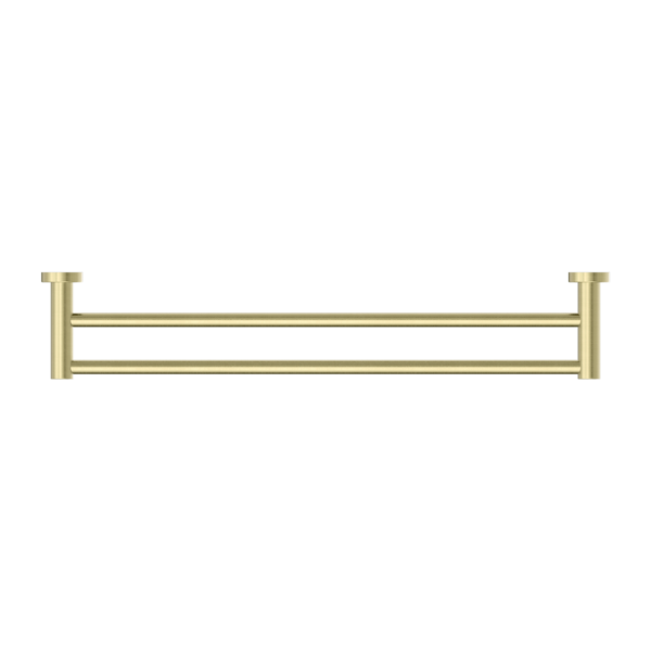 Nero Mecca Double Towel Rail 600mm Brushed Gold