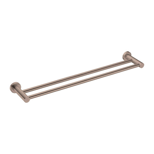 Nero Mecca Double Towel Rail 600mm Brushed Bronze