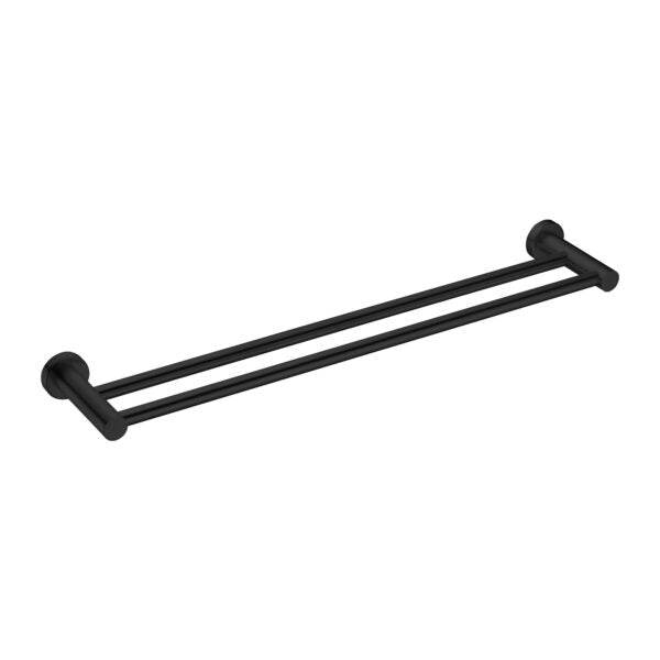 Nero Mecca Double Towel Rail 600mm Matte Black