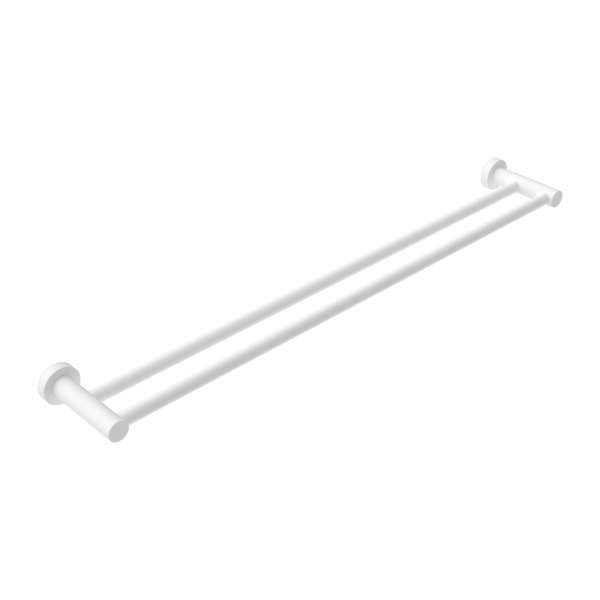 Nero Mecca Double Towel Rail 600mm Matte White