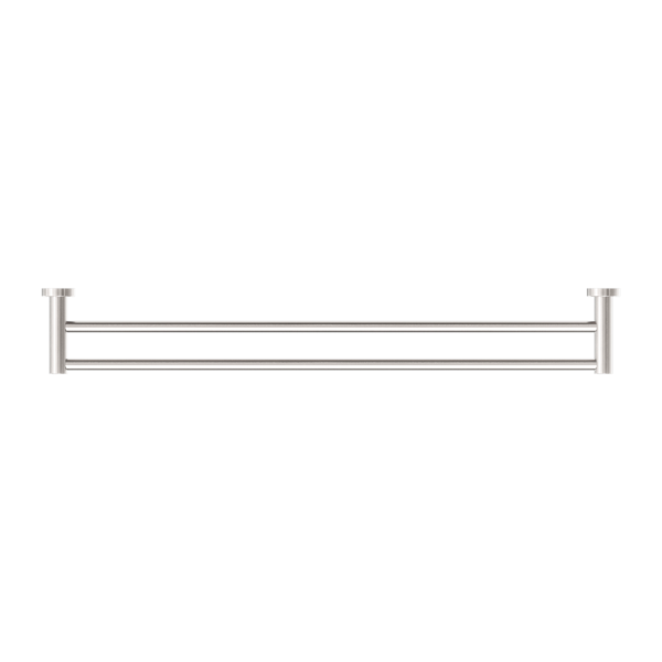 Nero Mecca Double Towel Rail 800mm Brushed Nickel