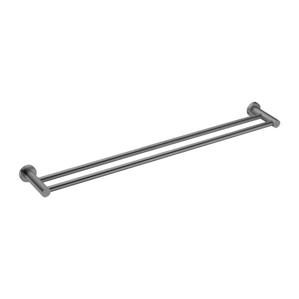 Nero Mecca Double Towel Rail 800mm Gun Metal