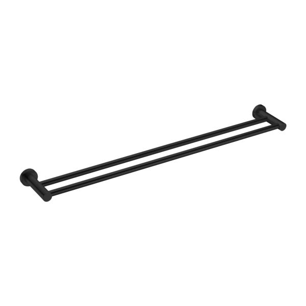 Nero Mecca Double Towel Rail 800mm Matte Black