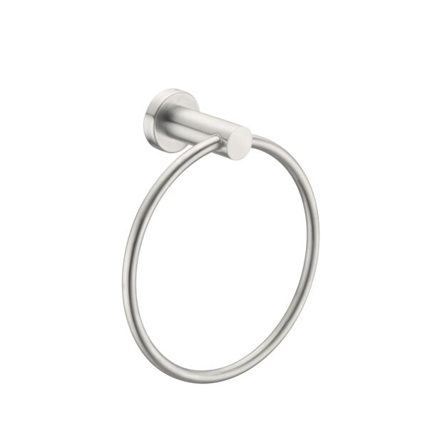 Nero Mecca Hand Towel Ring Brushed Nickel