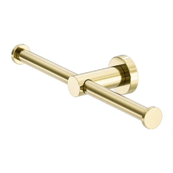 Nero Meeca Double Toilet Roll Holder Brushed Gold